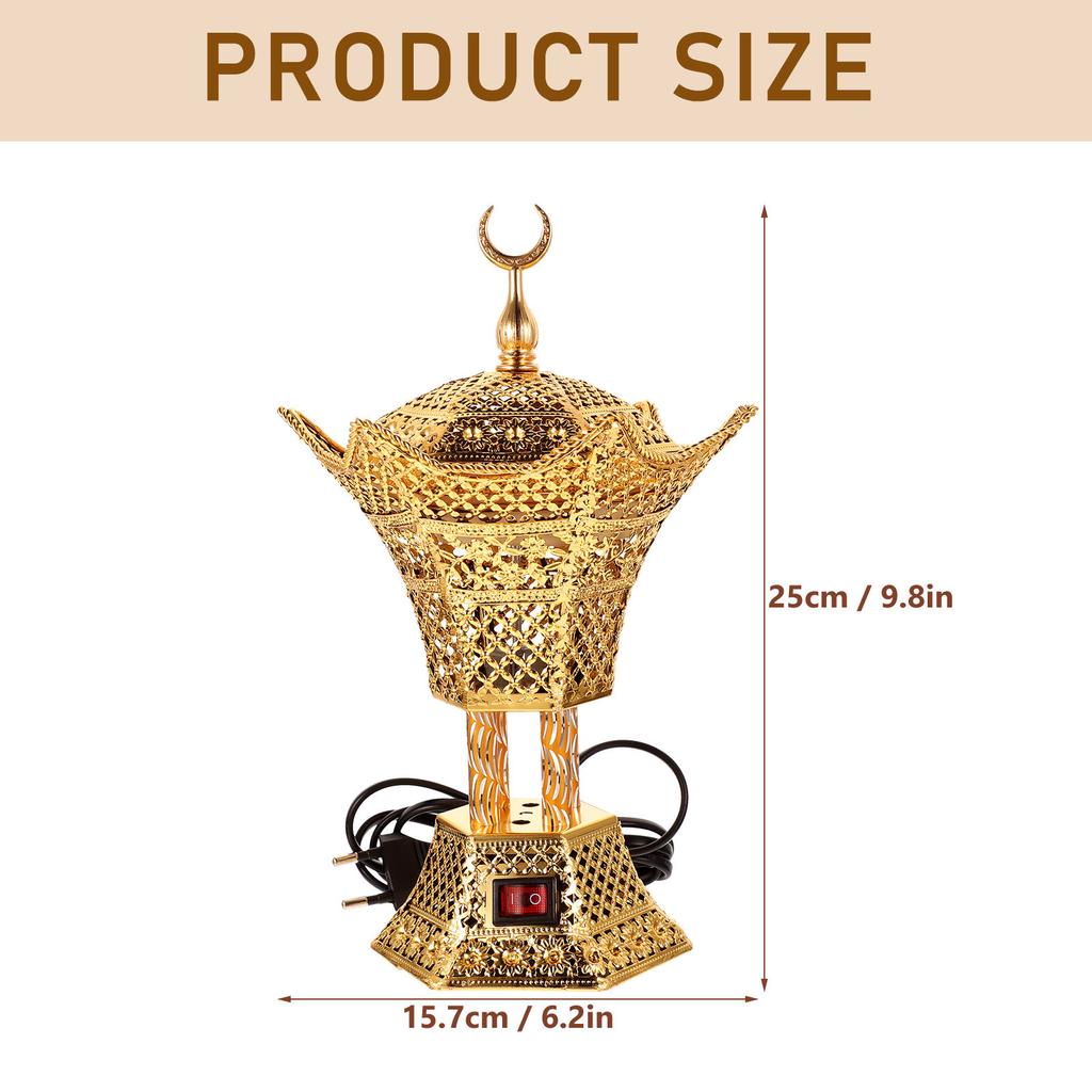 Electric Incense Burner with Eu Plug Desktop Censer for Home Decor Office Study Yoga Room Vintage Aroma Burner Centerpiece