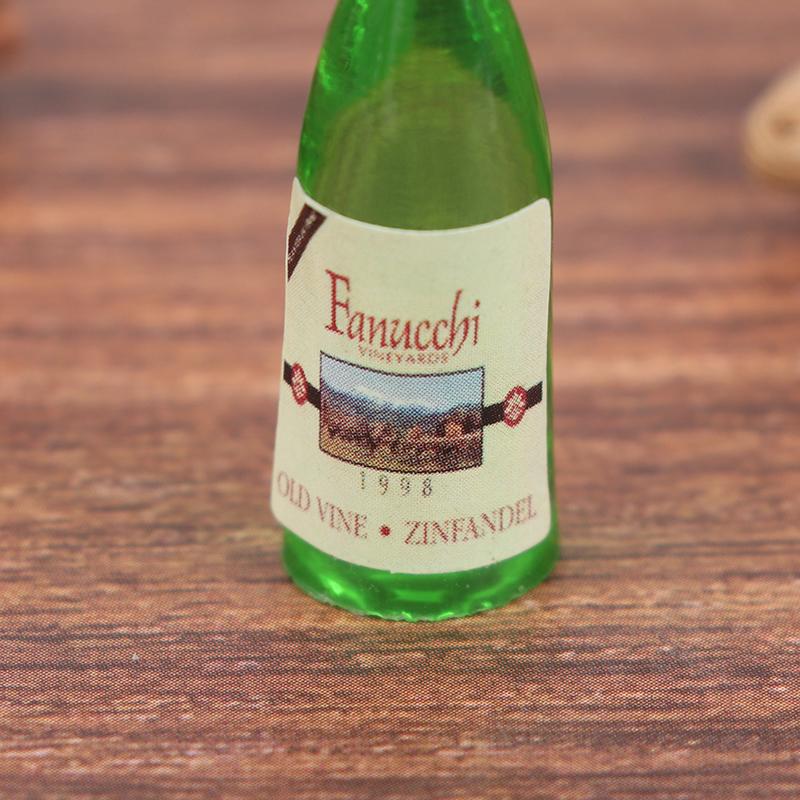 3Pcs/Set 1/12 Dollhouse Miniature Mini Simulation Wine Bottle Model Decor Toys