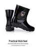 Men's Extra Large Waterproof Non-Slip Fishing Boots: Thick, Wear-Resistant, Warm, High-Cut Rain Boots