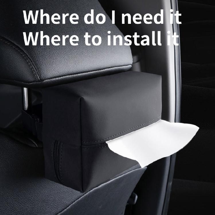 Large Car Tissue Holder Leather Tissue Holder in Car Backseat Rectangular, Napkin Holder for Car
