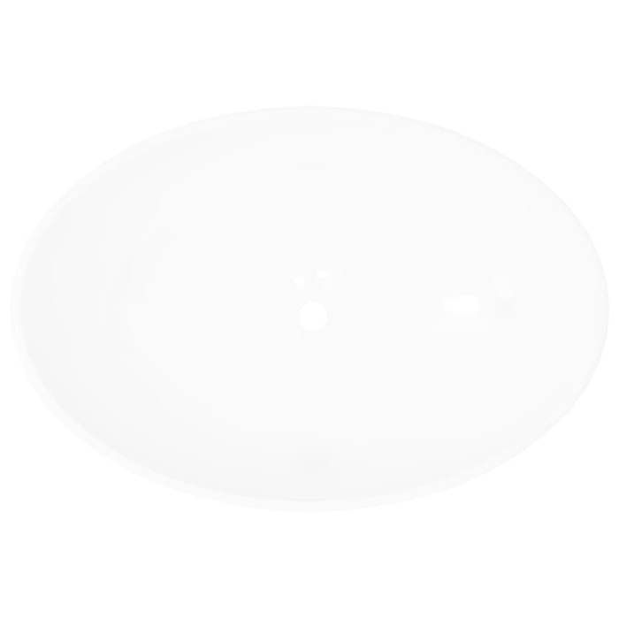 VidaXL Lavabo en Forme Ovale Céramique Blanc Lave-mains Vasque Salle de Bain 140674