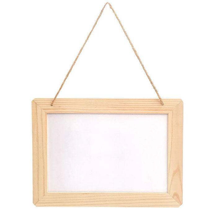 Ardoise - Naturel - A suspendre - Cadre bois - 25x18,5cm - Décoration murale
