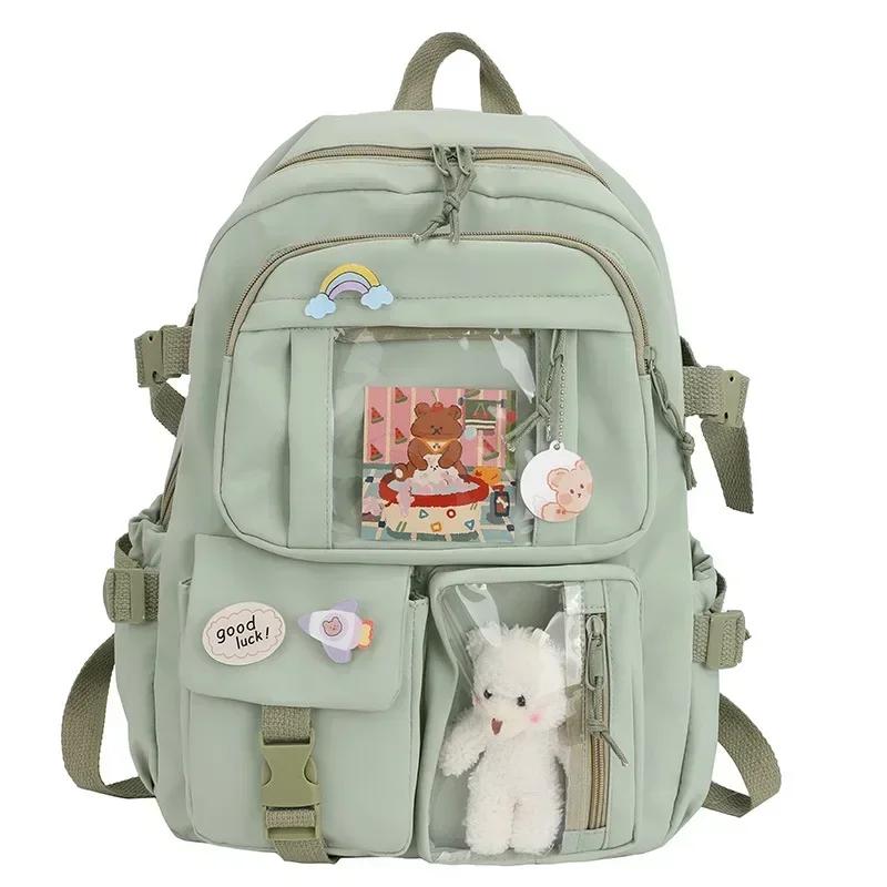 Kawaii Aesthetic Women Backpack School Bag for Teen Girls Japanese Korean Rucksack Student Bookbags Cute School Backpack Mochila