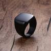 Simple Black Glossy Simple Light Plate Square Fashion Hand Jewelry Ring