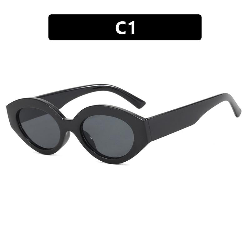 Fashion Cat Eye Sunglasses Women  Ins Popular Vintage Punk Oval Sun Glasses Female Trending Shades Multicolour Eyewear UV400