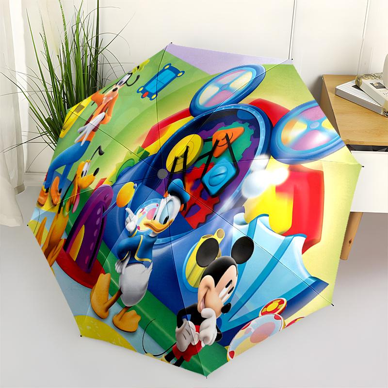 

1 Auto Open Mickey Mouse, Goofy Themed Colorful 8-rib Portable Umbrella for Men and Women, A Compact Commuting Companion Suitable for Daily
