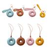 Stilvoller PU-Leder Donuts Schlüsselanhänger/Lanyard-Zubehör Cartoon Taschenanhänger Dekorativer Schlüsselring Anhänger für den täglichen Gebrauch