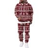 Men's Casual Sweatshirt Set with Pattern for Fall and Winter