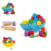 Wooden Childrens Moon Balance Beam Game With Stacking Blocks For Early Learning