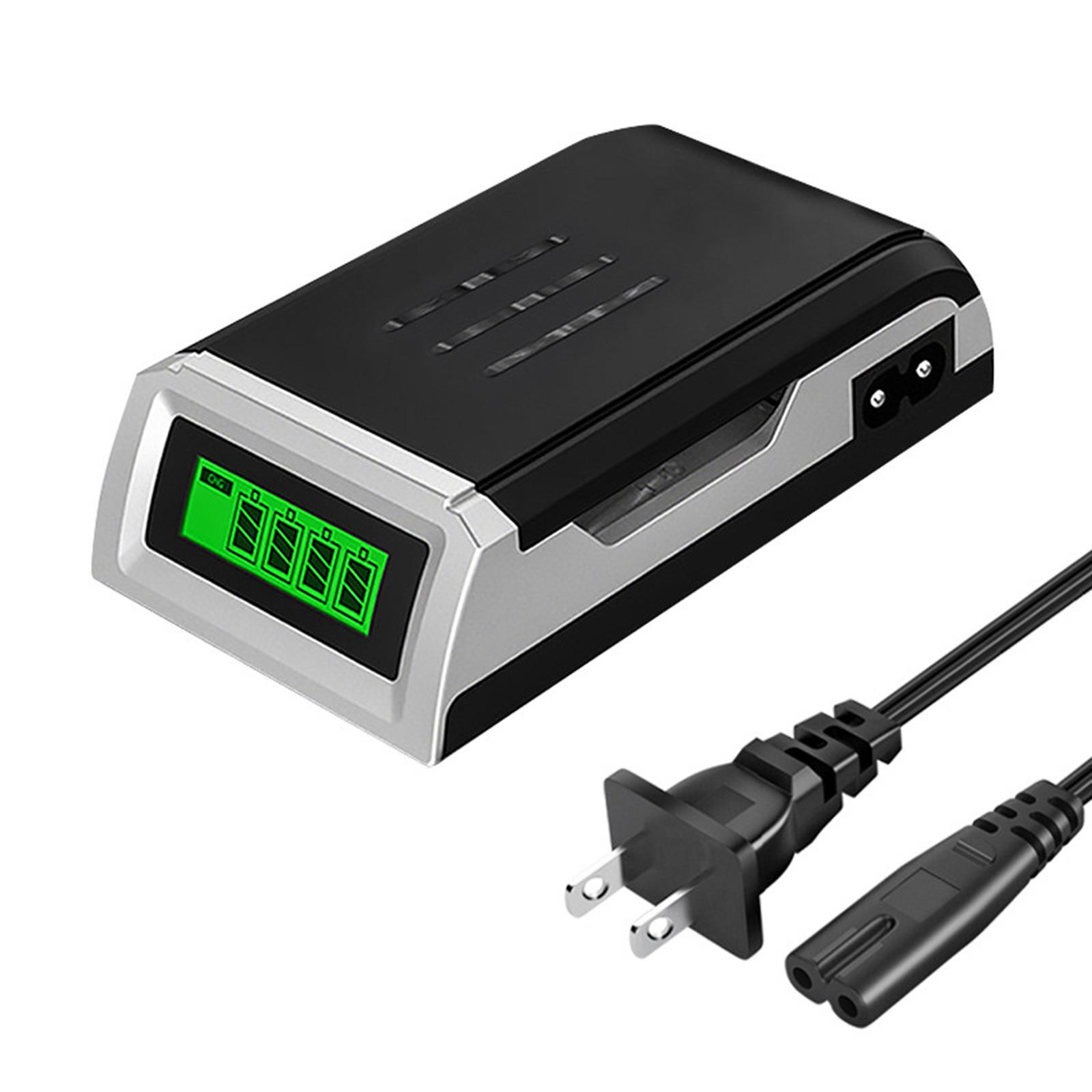 

4 Slots Smart 1.2V Battery Charger With Charging Cable LCD Display For AA/AAA NiMH NiCd Rechargeable Batteries Adapter US