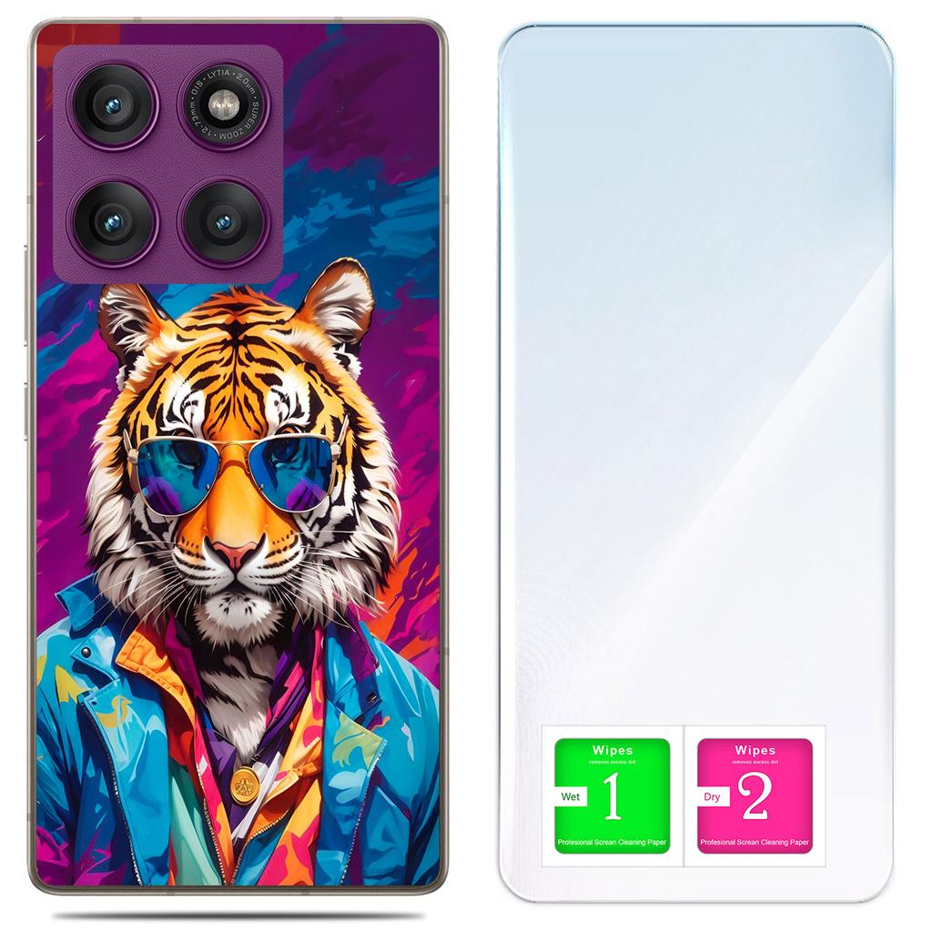 Etui Do Motorola Edge 60 Pro Obudowa Foto Case Plecki Tygrys + Szkło 9H