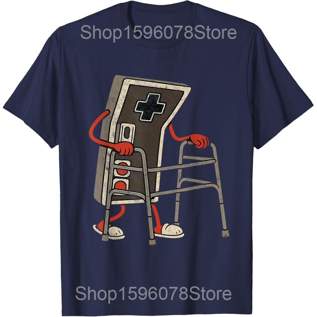 Retro Video Game Controller with Walker Funny Gamer Gaming TShirt Fashion Cotton Short Sleeve Oversized Loose T Shirt Tops