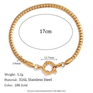 MamacitaSlay Classic Paper Clip Chain Blade Chain O Chain NK Chain Spring Buckle 17cm Stainless Steel Bracelets For Women Gift