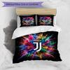 Juventus FC Pattern Printed 3PCS Bedding Set Soft Skin-Friendly Washable Duvet Cover & Pillowcases Set All Season Bedroom