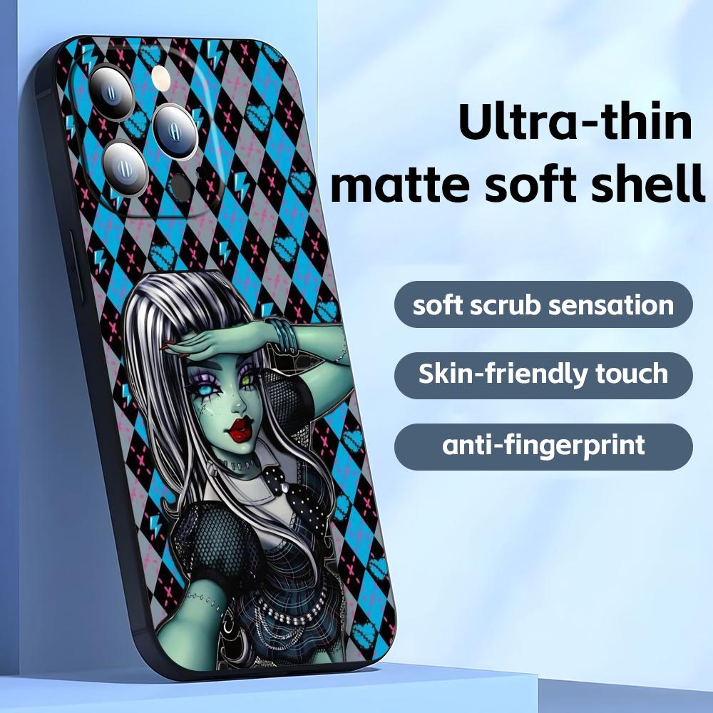 M-MonsterS Cartoon H-HighS  Phone Case For iPhone17 16 16e 15 14 13 12 11 Plus Mini Pro Max Soft Black Shockproof Cover