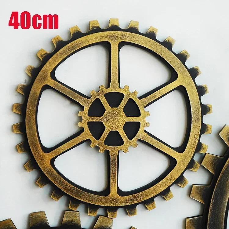 Vintage Zlaté Dřevěné Kolo Steampunkové Soukolí Socha Soukolí Retro Design Ozdoby Bar Pub Nástěnná Dekorace Ozubené Kolo Rustikální Dekorativní Dřevěné Řemeslo