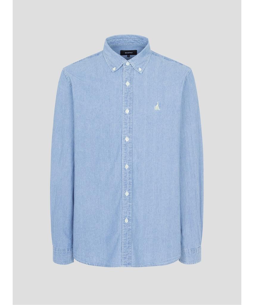 Binpolmen [Essential] Unisex Chambray Denim Shirt Sky Blue