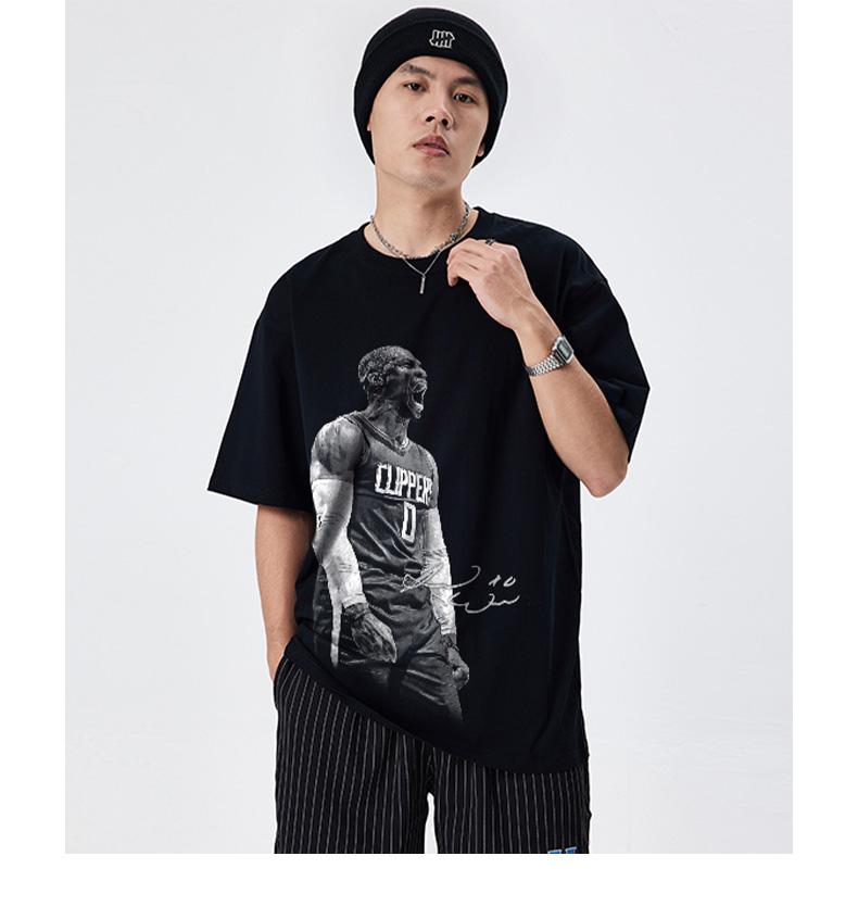 2024 New Rock Plan Westbrook Single Short Sleeve Star American Street T-shirt Summer Retro Men Women Vibe Trendy Top Men