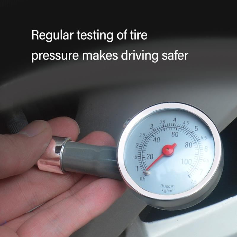 Tyre Air Pressure Tester Easy to Read Stainless Tire Pressure Gauge Meter Testing Tool Universal for Car Auto Motorcycle