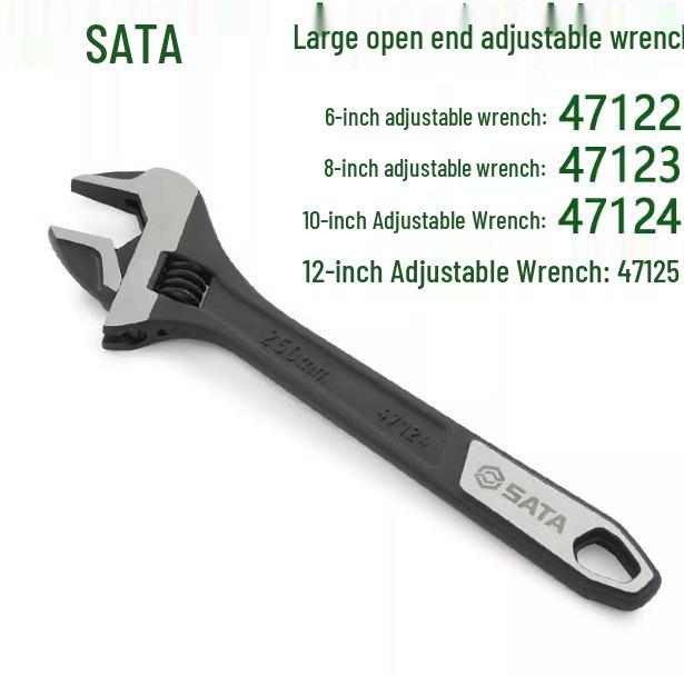 SATA Large Opening Adjustable Wrench - Models: 47122, 47125, 47123, 47124 47122