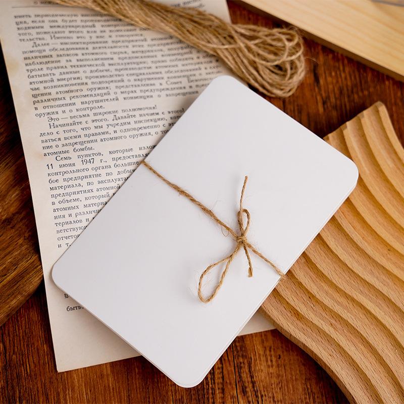 10Pcs Folding Kraft Paper Blank Cards with Rope Gift Blessing Card for Christmas Wedding Birthday Invitation Card Decoration