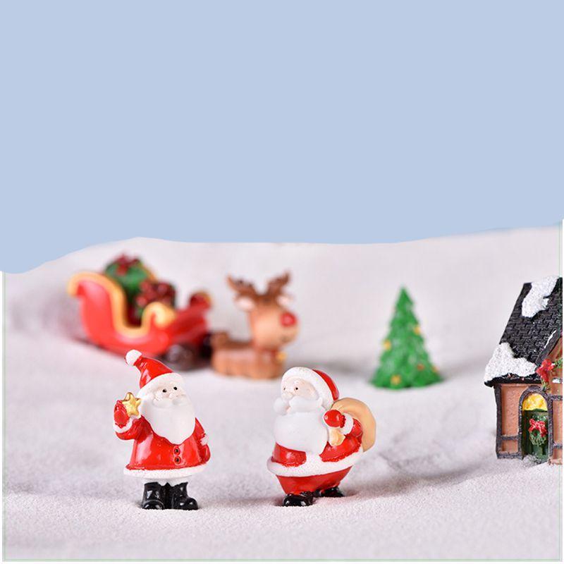 Santa Mini Christmas Claus Snowman Micro Landscape Miniatures Ornament Figurines