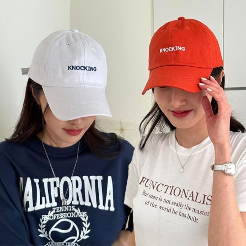 Unisex Friendship Couple Item Summer Ball Cap Set of 2 CD7733_White+Orange