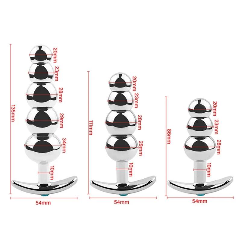 Conjunto de Contas Anais de Metal Plug Anal Vestível Pequeno Grande Plug Anal Ponto G Dildo Inserir Vagina Expansor Ânus Brinquedo Sexual