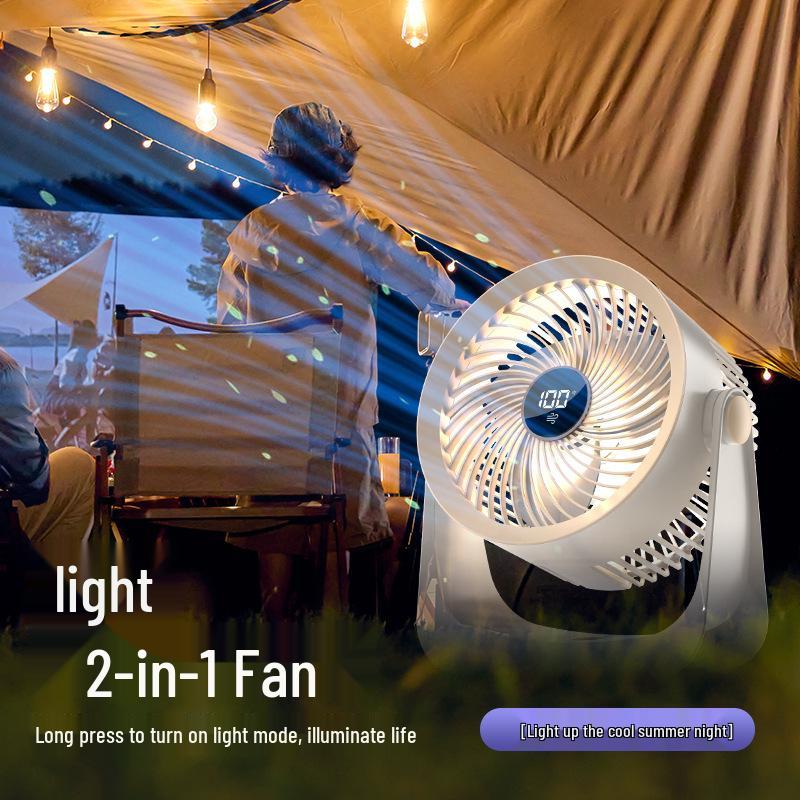 Compact Digital Display Wall-Mounted Desktop Fan with Light for Home, Dorm, or Office