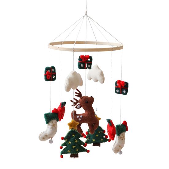 

Рождественские вертепы Мобиль Ручной работы Праздничный декор для детской комнаты с оленями елкой Мягкая безопасная подвесная игрушка для малышей Подарки Elk