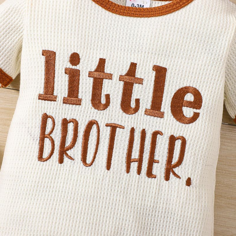 Export Ins Baby Boy Summer Letter Embroider Short Sleeve Adjustable One-Piece Romper Cute Hat