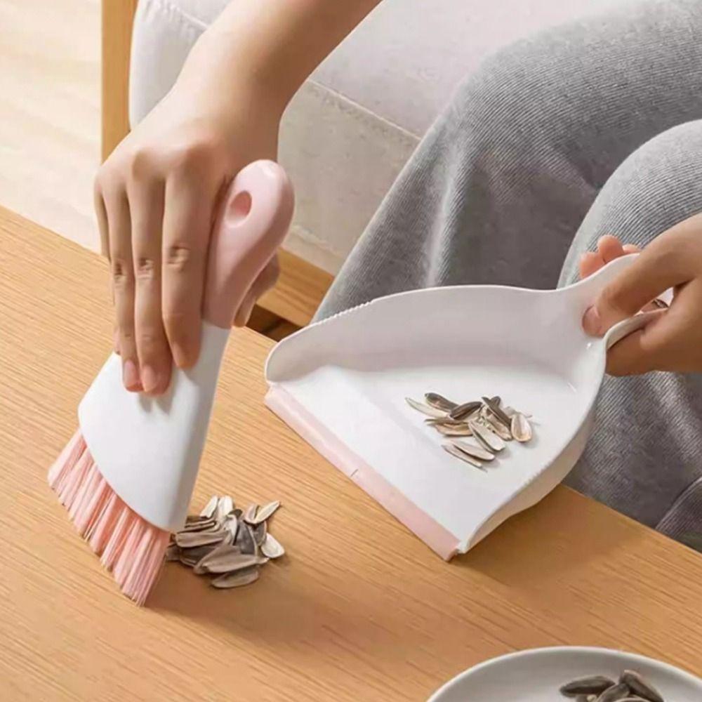Handheld Mini Dustpan and Brush Set Space-Saving Handheld Sweeping Brush Desktop Cleaning