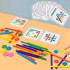 Barn Montessori Puslespill Tre 3D Jigsaw Spill Tangram Pinne Geometrisk Ringform Matching Barn Småbarn Tidlige Pedagogiske Leker