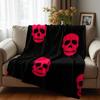 Pink Skull Black Cartoon Anime Print Flannel Blanket Soft Warm Throw for Kids Bedroom Sofa Christmas Office Car