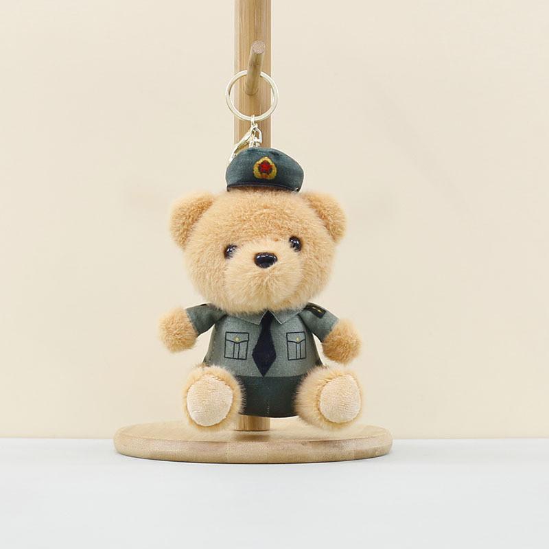 

Soft And Cuddly Policeman Bear Plush Toy Keychain Ideal For Bag Decoration And Gifts Camouflage Bear
