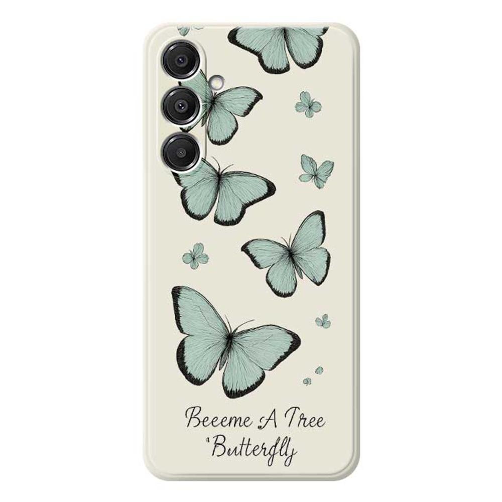 Beige Green Butterfly