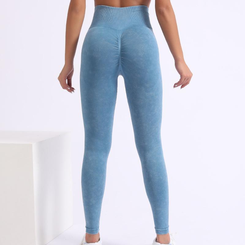 

Трансграничные Персиковые Европейские и Американские Бесшовные Леггинсы для Йоги с Эффектом Подтяжки Ягодиц, Дышащие, с Высокой Посадкой для Женщин Large синий