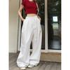 Lightweight casual pants for women, 2026 new model, high-waisted, slimming, wide-leg, loose-fitting long pants