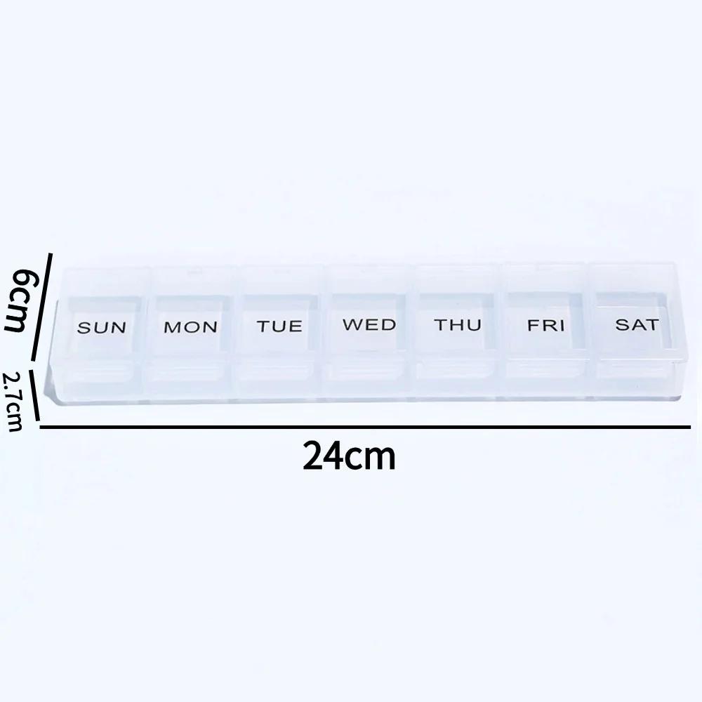 New Hot Portable Weekly 7 Days Travel Daily 7 Grids Pill Case Box Organizer Tablet Pills Storage Container for Vitamin Fish Oils