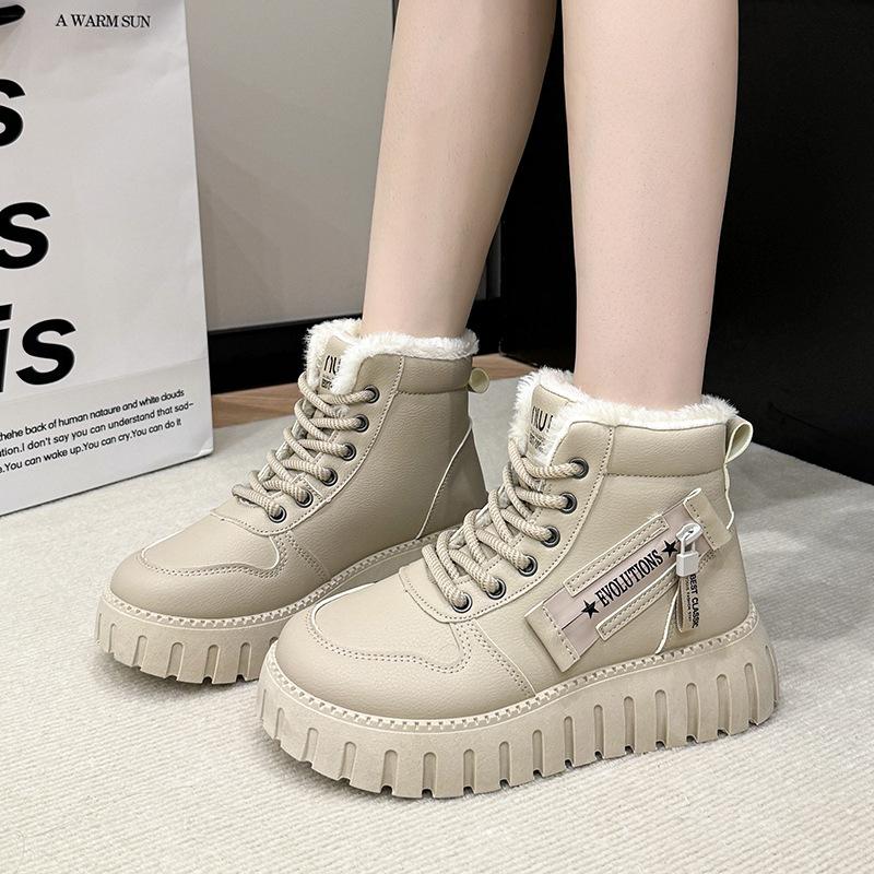Versatile snow boots women's new winter velvet thickened Martin boots women's shoes short boots fashion warm cotton shoes