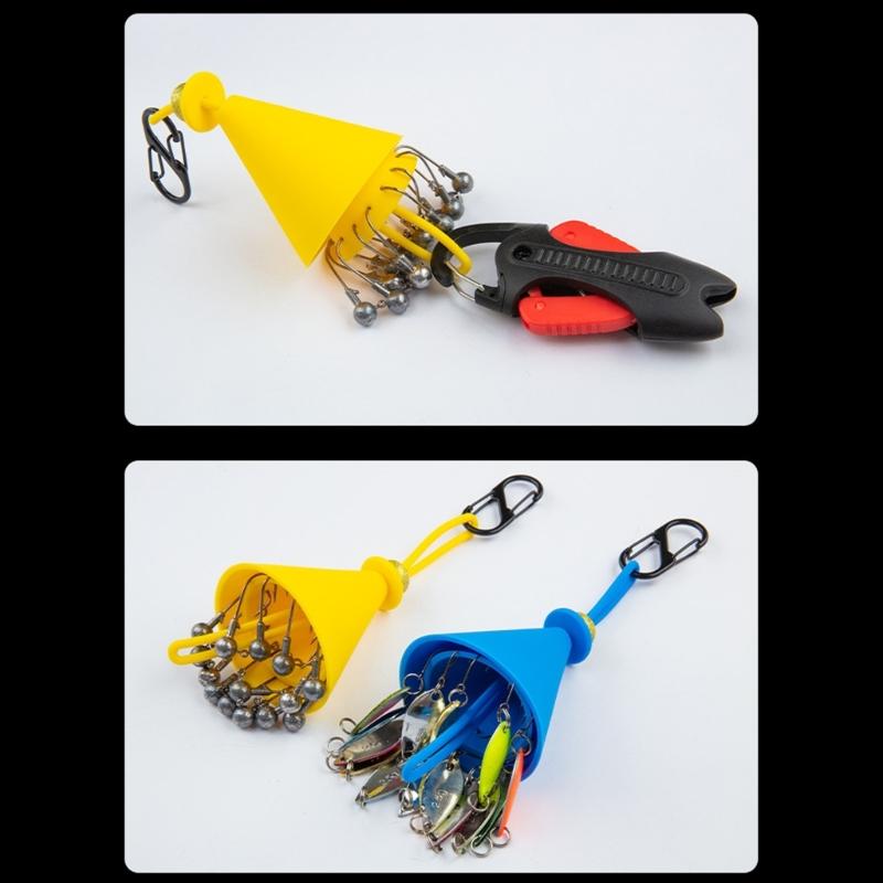 Silicone Organizers Jigging Hook Holder Fishing Gear Accessories Sequins Baits Organizers with 14 Hole Baits Container