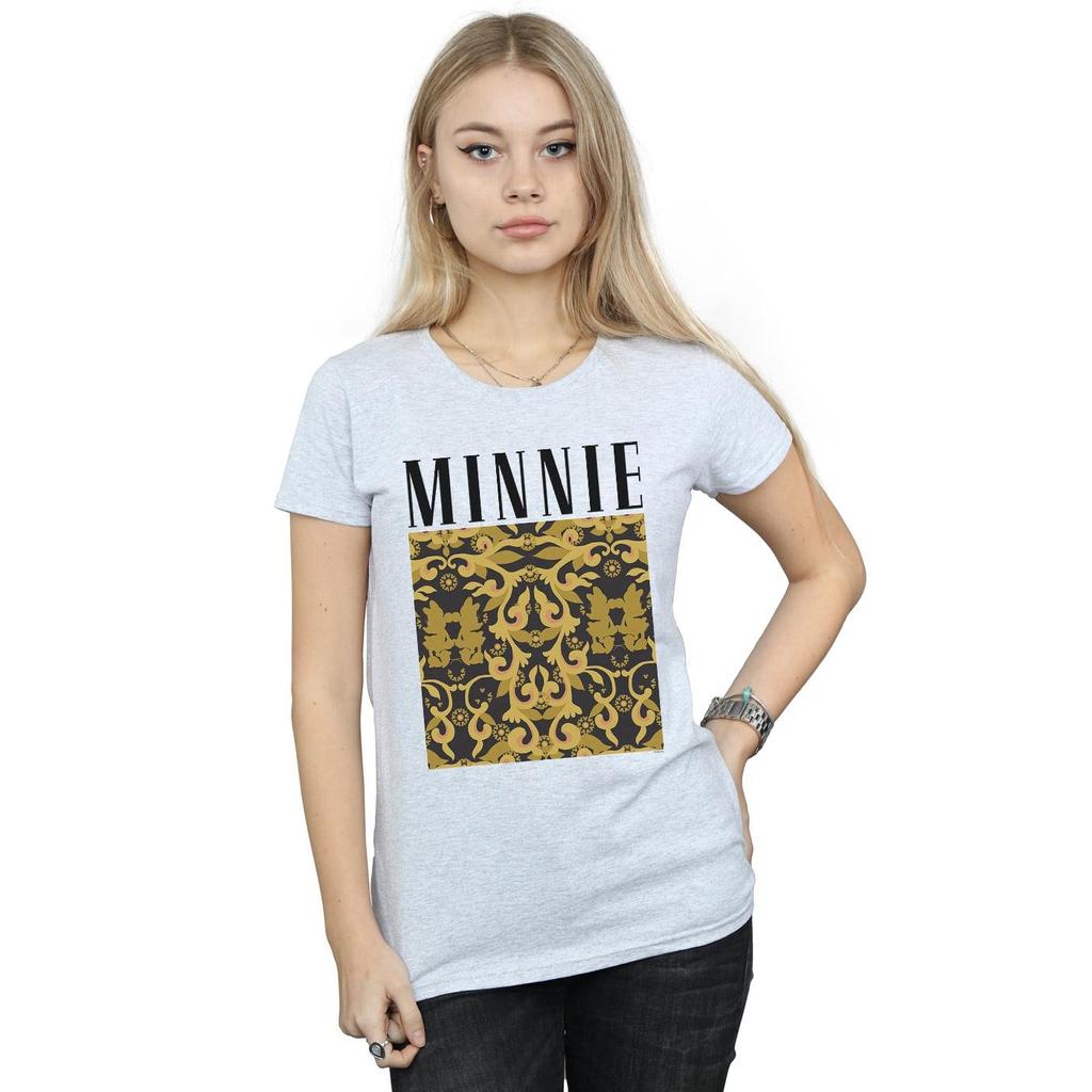 Disney Womens/Ladies Minnie Mouse Baroque Pattern Cotton T-Shirt