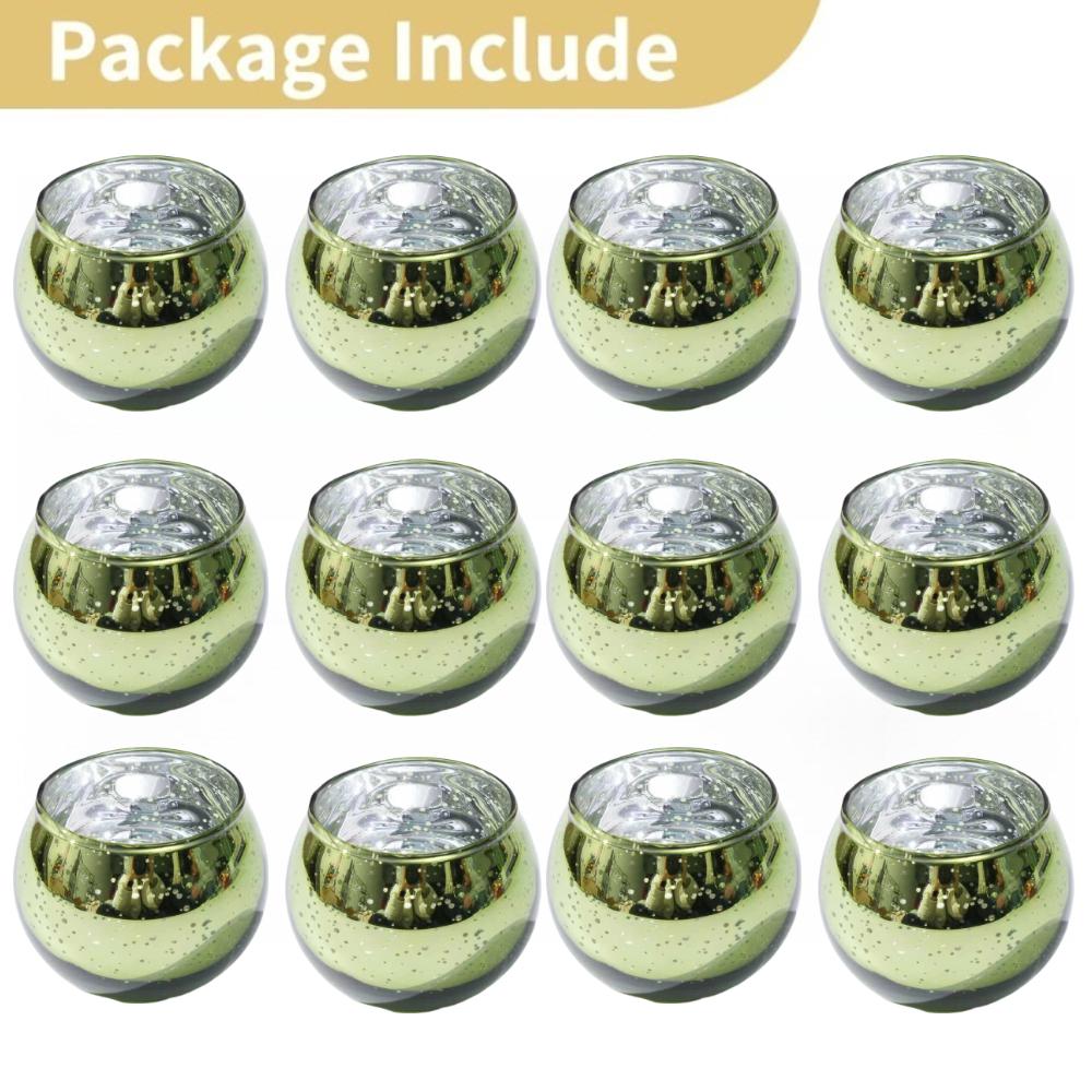 6/12Pcs Mercury Votive Tealight Glass Candle Holder Wishing Candlestick Birthday Party Home Wedding Table Centerpiece Decoration