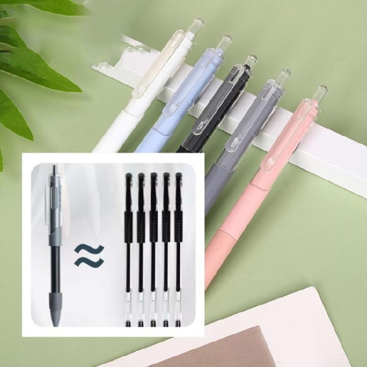 5 Stück Einziehbarer Kugelschreiber mit schwarzer Tinte Ästhetischer Gelstift 0,5 mm Neutraler Stift Druckstift Gel-Tintenstift Schreibwarenstift zum Schreiben