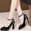 Fashion High Heeled Single Shoes Autumn New Pointed Toe Patent Leather One-Line Sequin Non-Slip Wear-Resistant Stiletto
