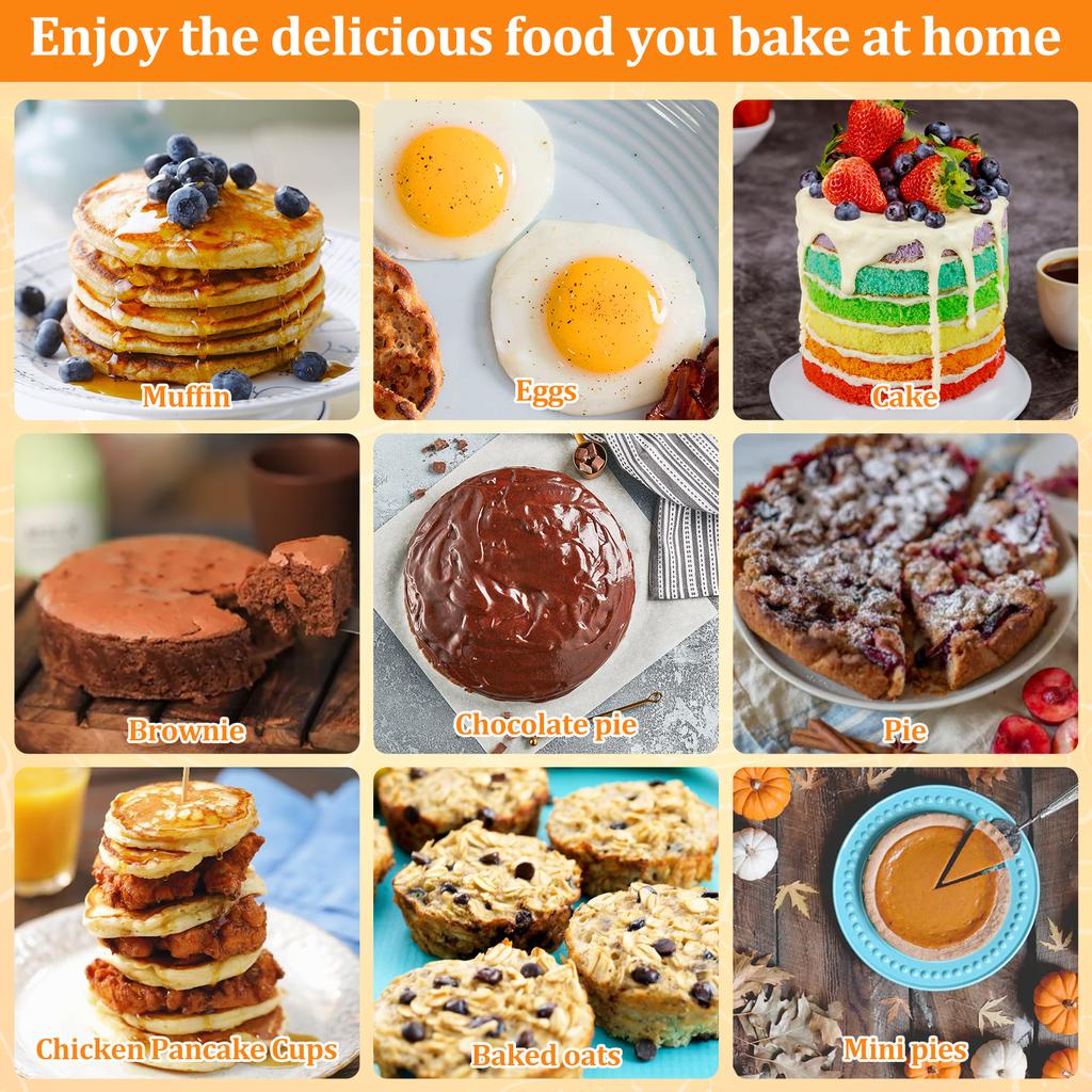 8 Stück Silikon Heißluftfritteuse Eierform Antihaft Eierpochierbecher Kuchen Pudding Muffins Backformen Leicht zu lösen Küchenbackform