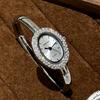 Strass Ovales Zifferblatt Armbanduhr für Damen Quarz Armbanduhr Elegante Damenuhr Damenuhren Saati Relojes