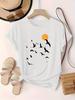Unisex Birds Sunset Silhouette Graphic Tshirt Nature Art Print Short Sleeve Crew Neck Casual Outdoor Daily Streetwear Tee Top