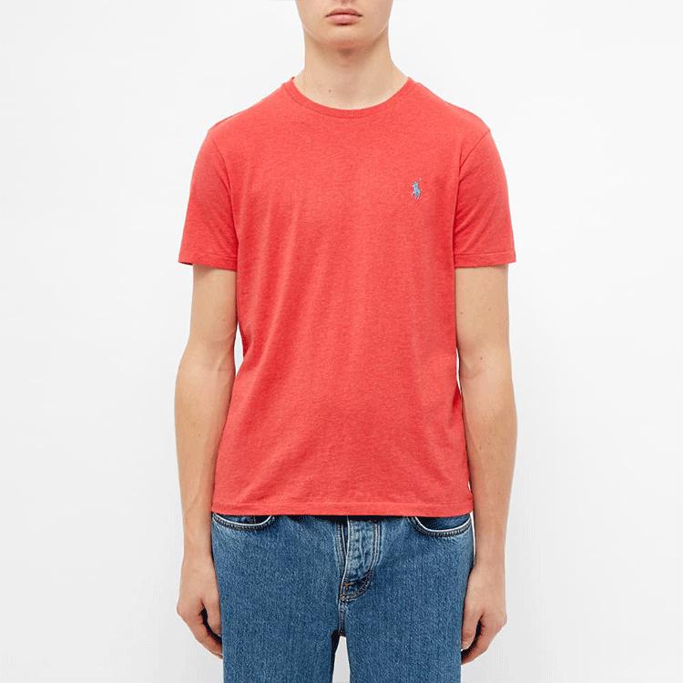 Polo Ralph Lauren Logo Vyšívané Ležérní Jednobarevné Tričko s Krátkým Rukávem a Kulatým Výstřihem Pánská Trička 710671438-118