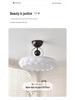 Modern Mid-Century Cream Bedroom Semi-Pendant Ceiling Light with Retro Eye Protection